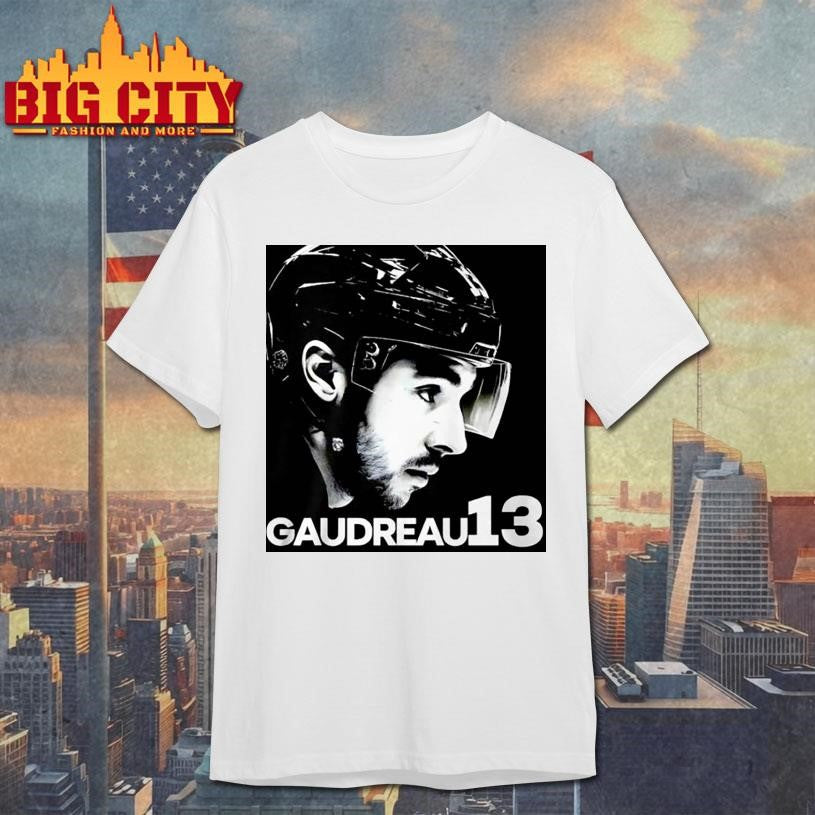 Cole Sillinger Walking The Blue Carpet Wearing A Johnny Gaudreau 13 2025 New Shirt