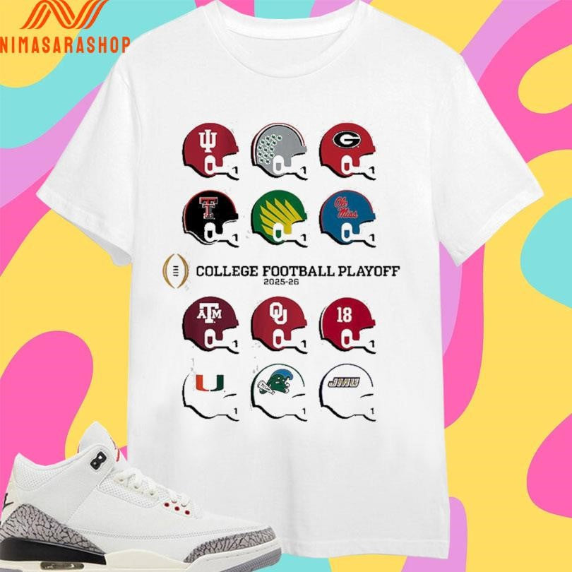 College Football Playoff 2025-2026 Field Toy Team Helmets Shirts