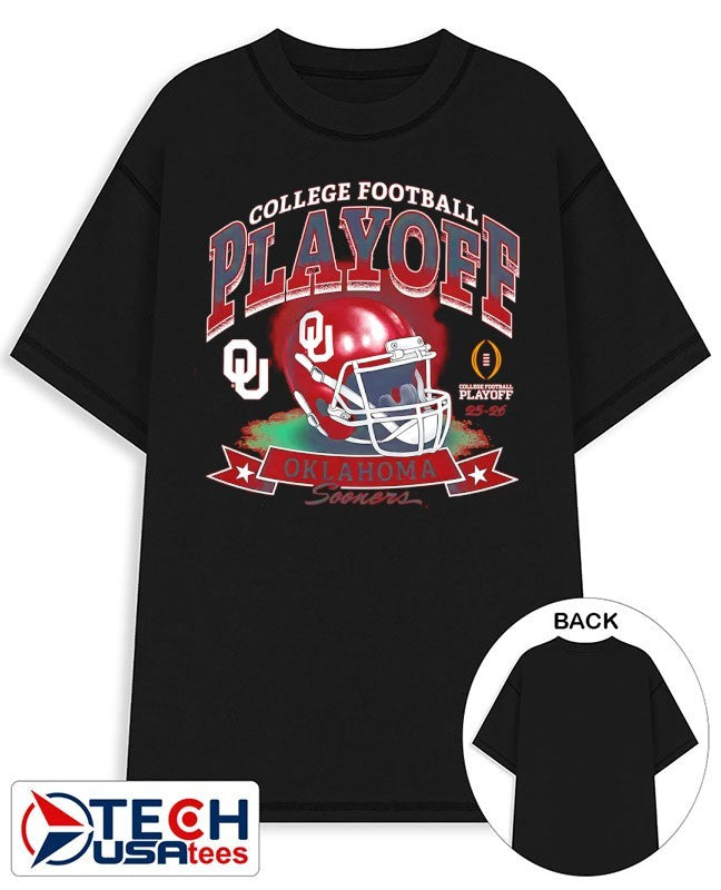College Football Playoff 2025-2026 Oklahoma Sooners helmet shirt