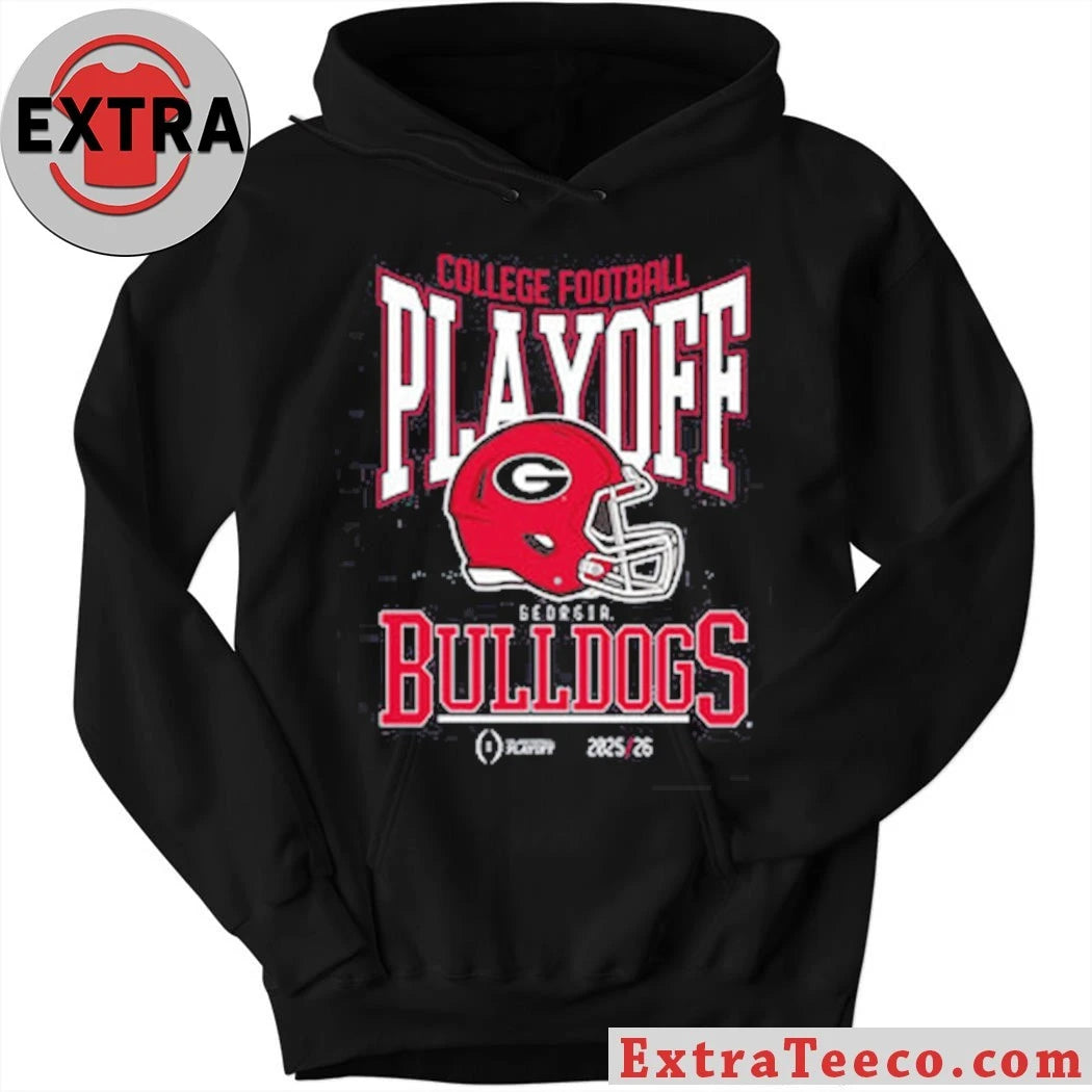 College Football Playoff 2025-26 Georgia Playoff Bound Helmet And Logo Shirt