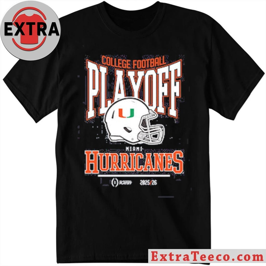 College Football Playoff 2025-26 Miami Playoff Bound Helmet And Logo Shirt