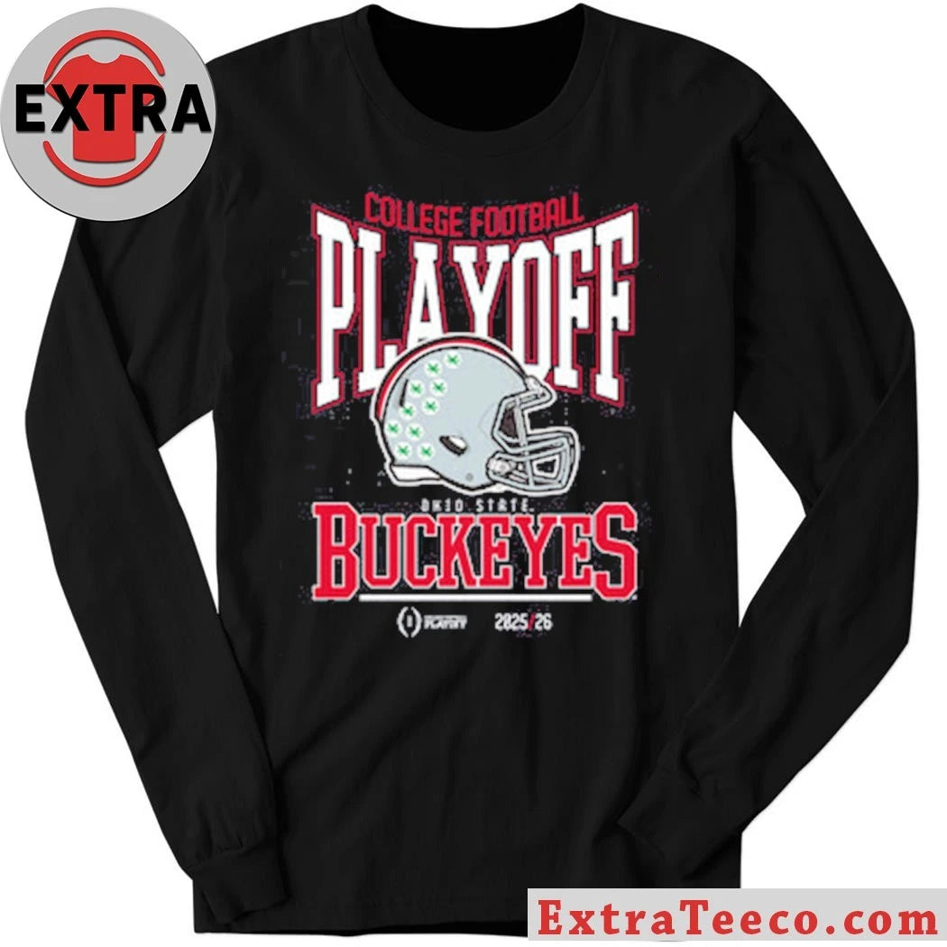College Football Playoff 2025-26 Ohio State Playoff Bound Helmet And Logo Shirt