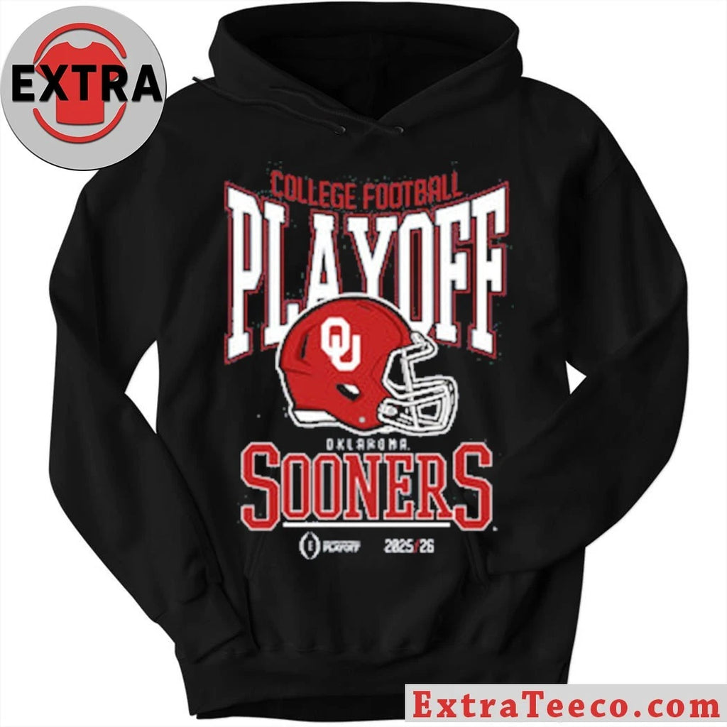 College Football Playoff 2025-26 Oklahoma Playoff Bound Helmet And Logo Shirt