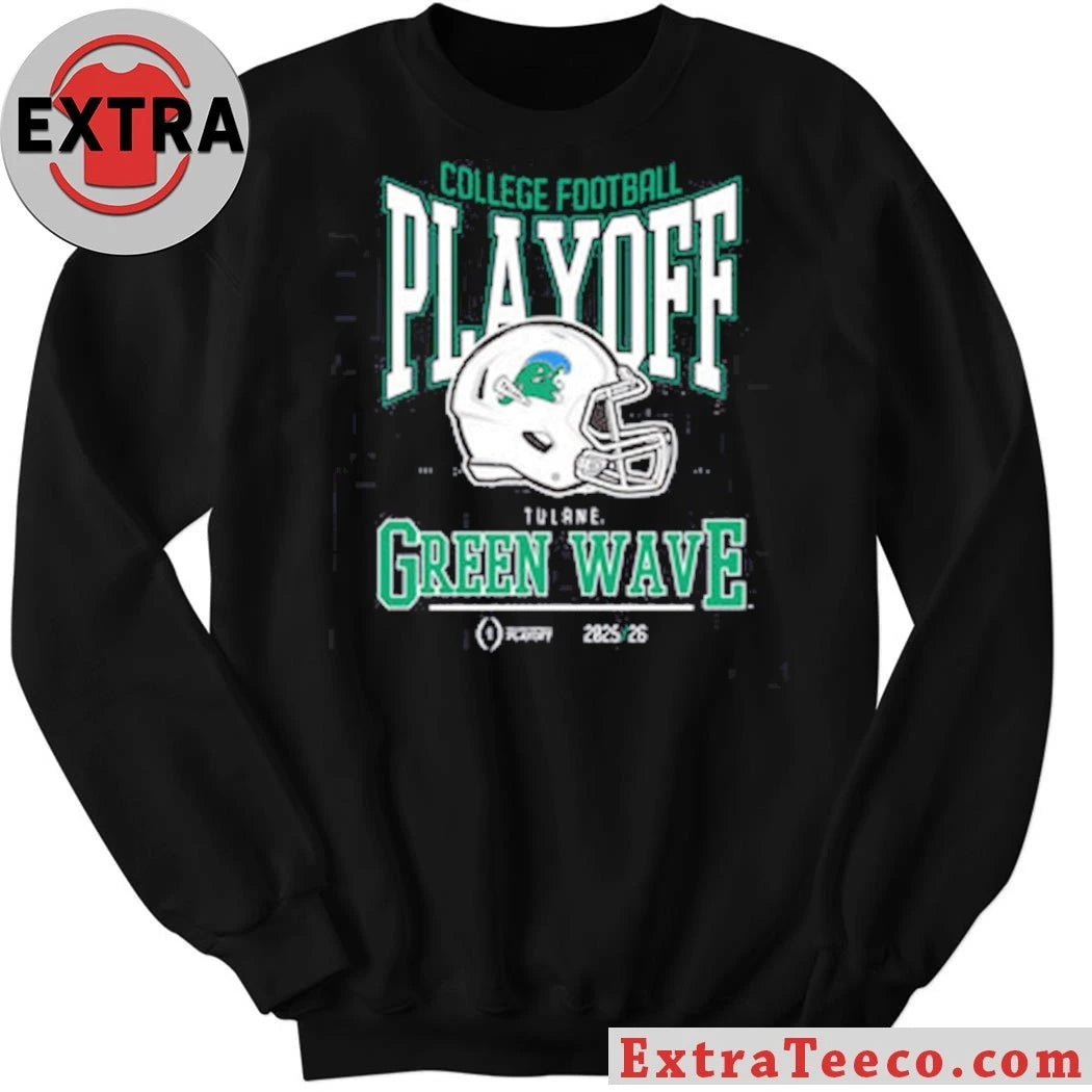 College Football Playoff 2025-26 Tulane Playoff Bound Helmet And Logo Shirt