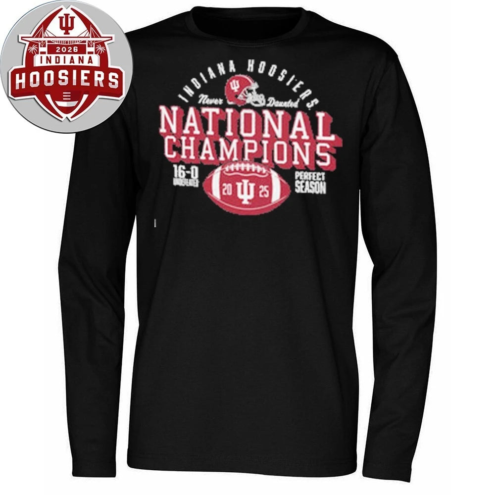 College Football Playoff 2026 Retro Brands Indiana National Championship Perfect Season T-Shirt