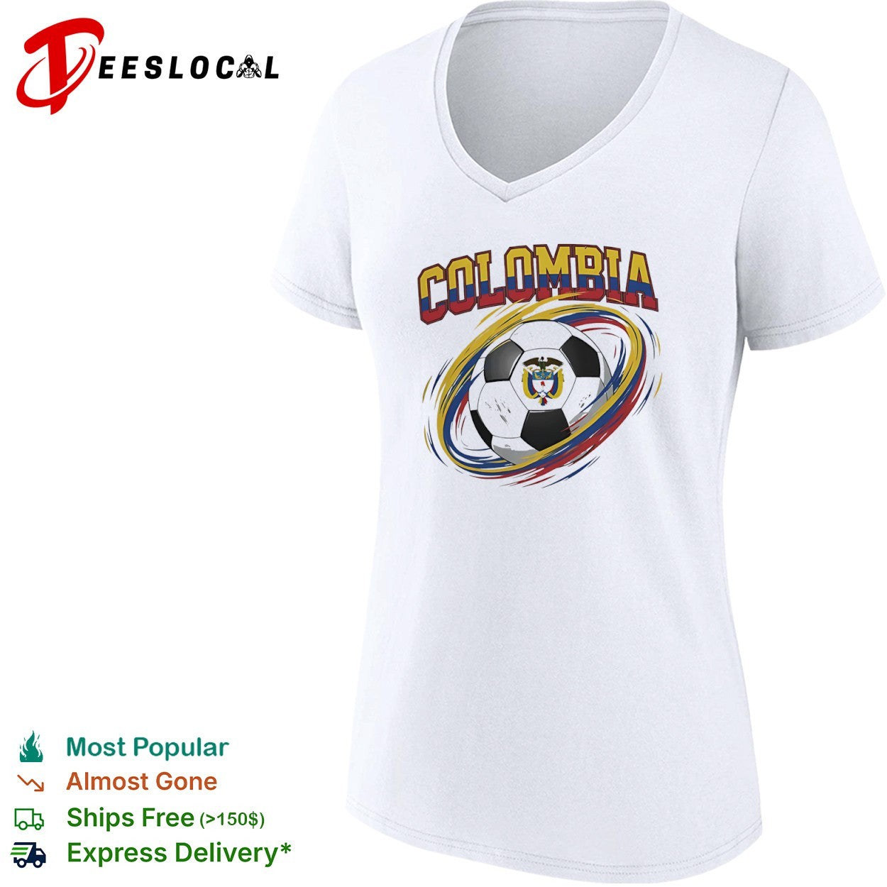 Colombia flag soccer ball shirt