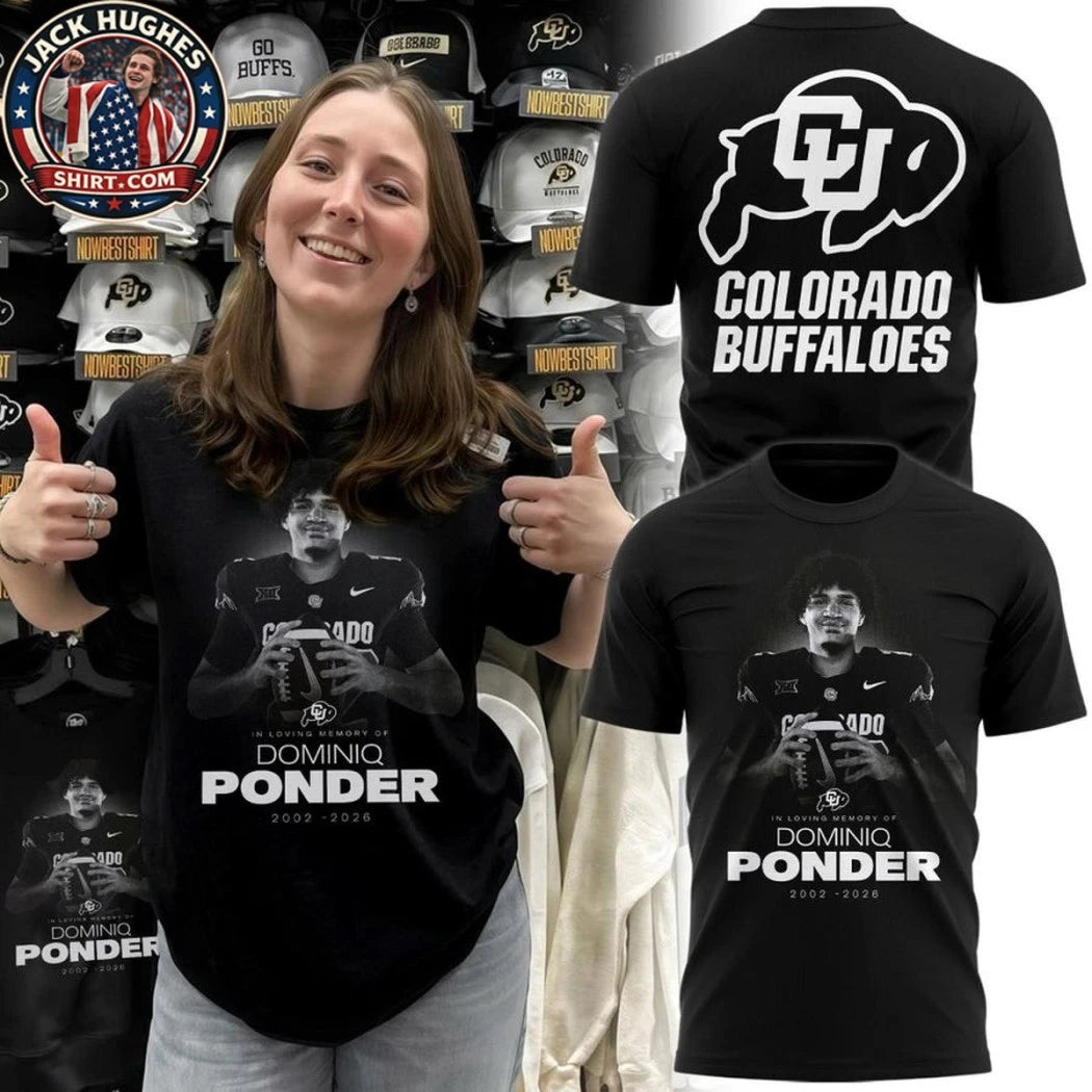Colorado Buffaloes In Loving Memory of Dominiq Ponder 2002-2026 Logo Two Sided T-Shirt