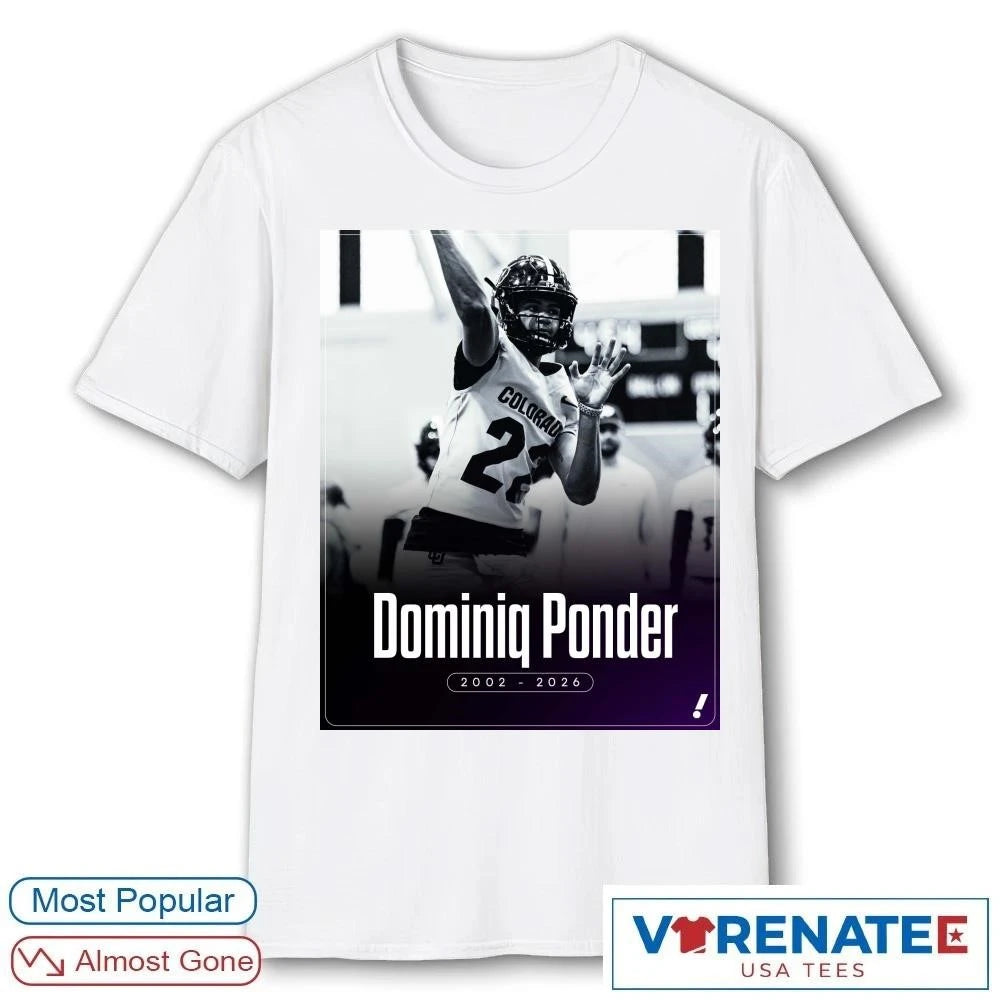 Colorado QB Dominiq Ponder 2002 – 2026 shirt