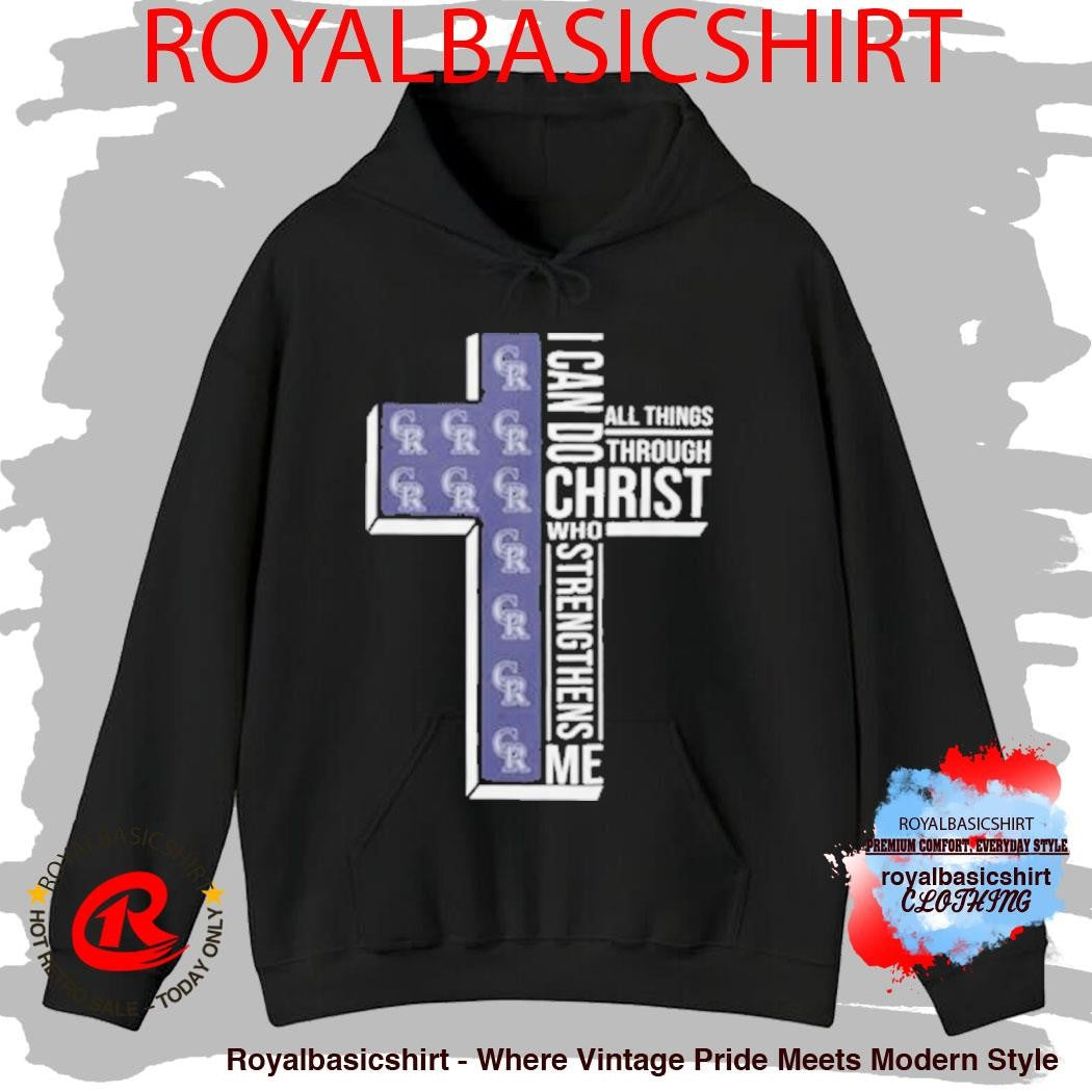 Colorado Rockies Baseball Cross I Can Do All Things Through Christ Shirt