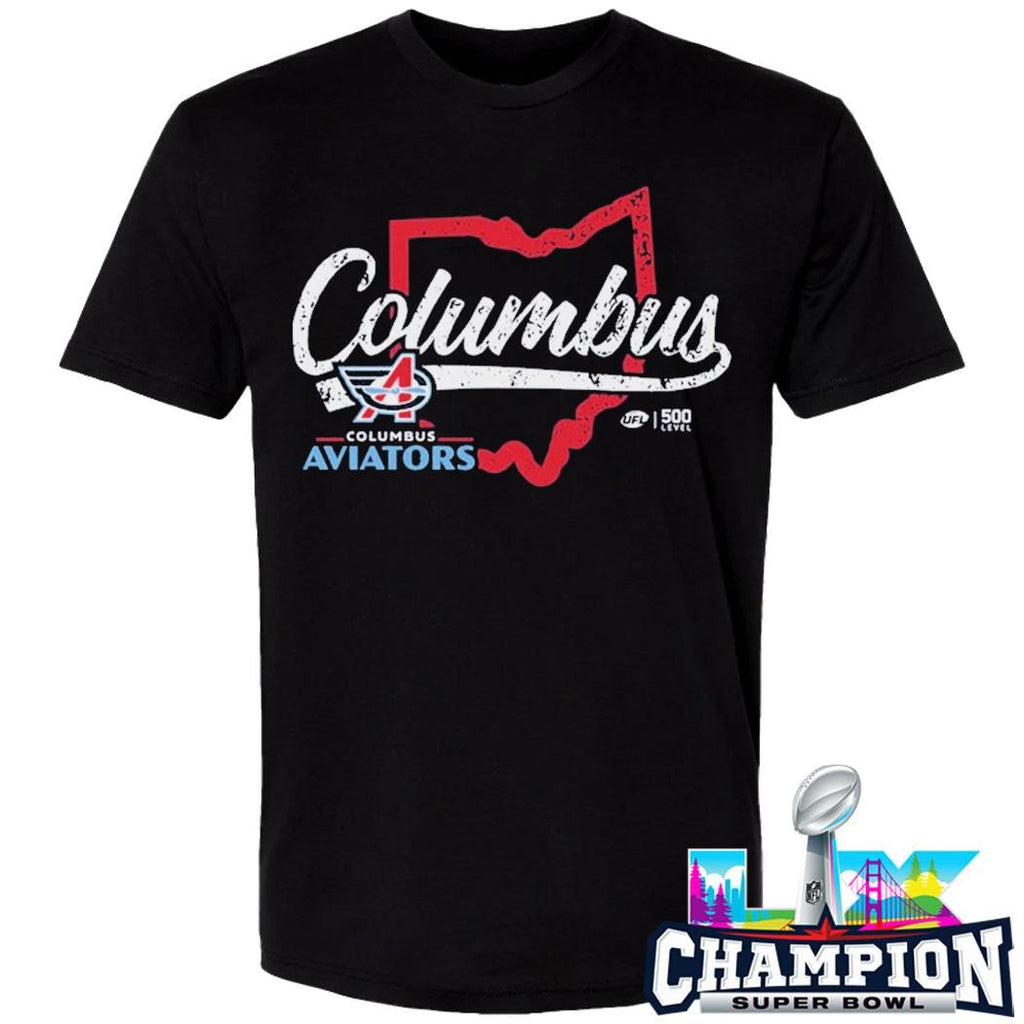 Columbus Aviators State Map Shirt