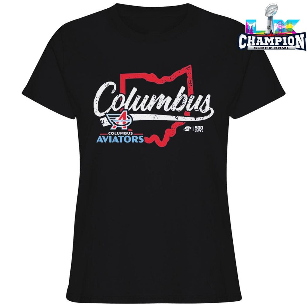 Columbus Aviators State Map Shirt