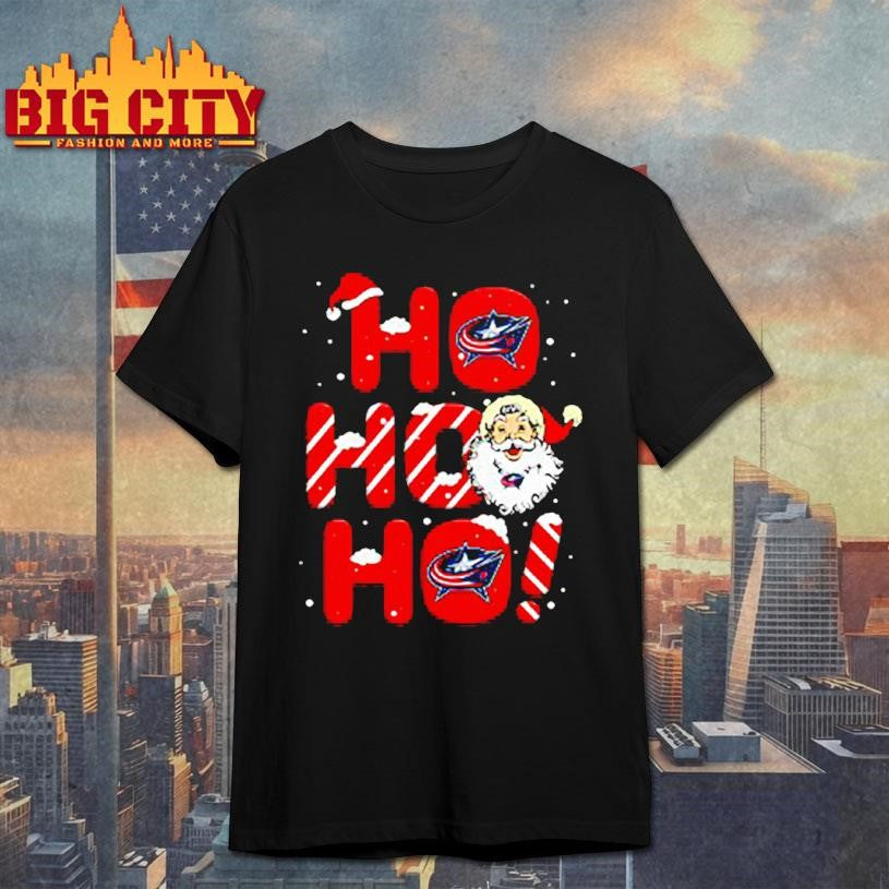 Columbus Blue Jackets NHL Hockey Ho Ho Ho Santa Claus Merry Christmas Shirt