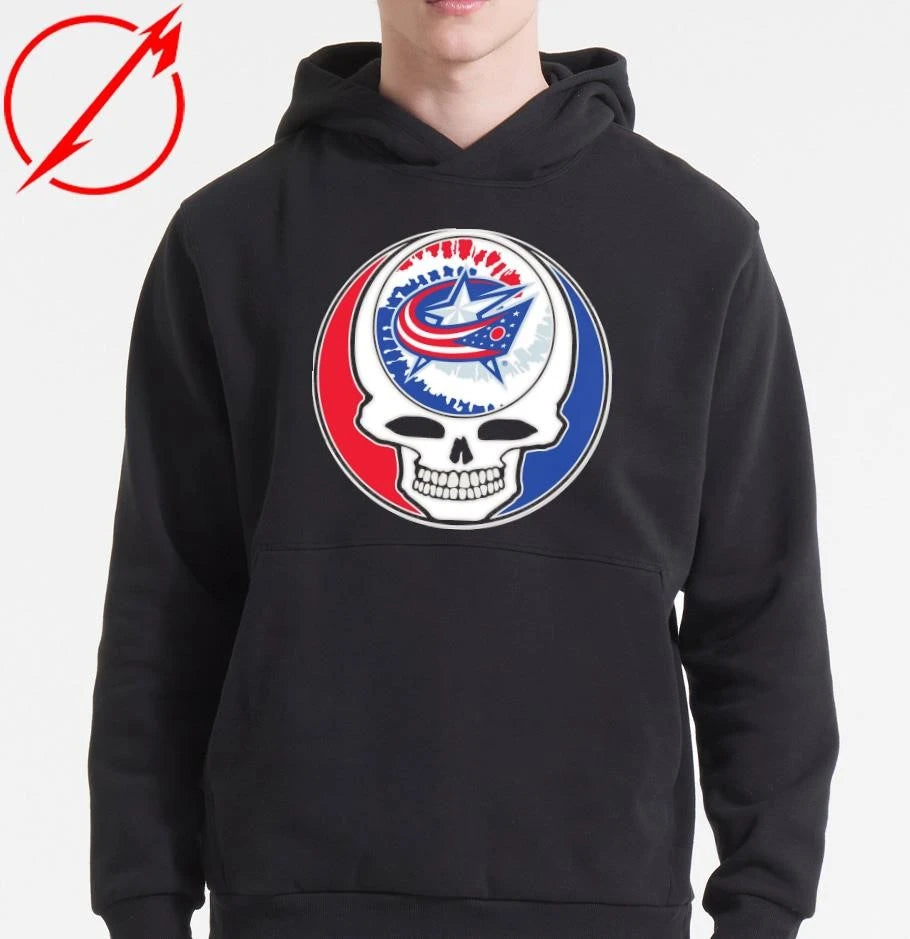 Columbus Blue Jackets X Grateful Dead Skull T-Shirt