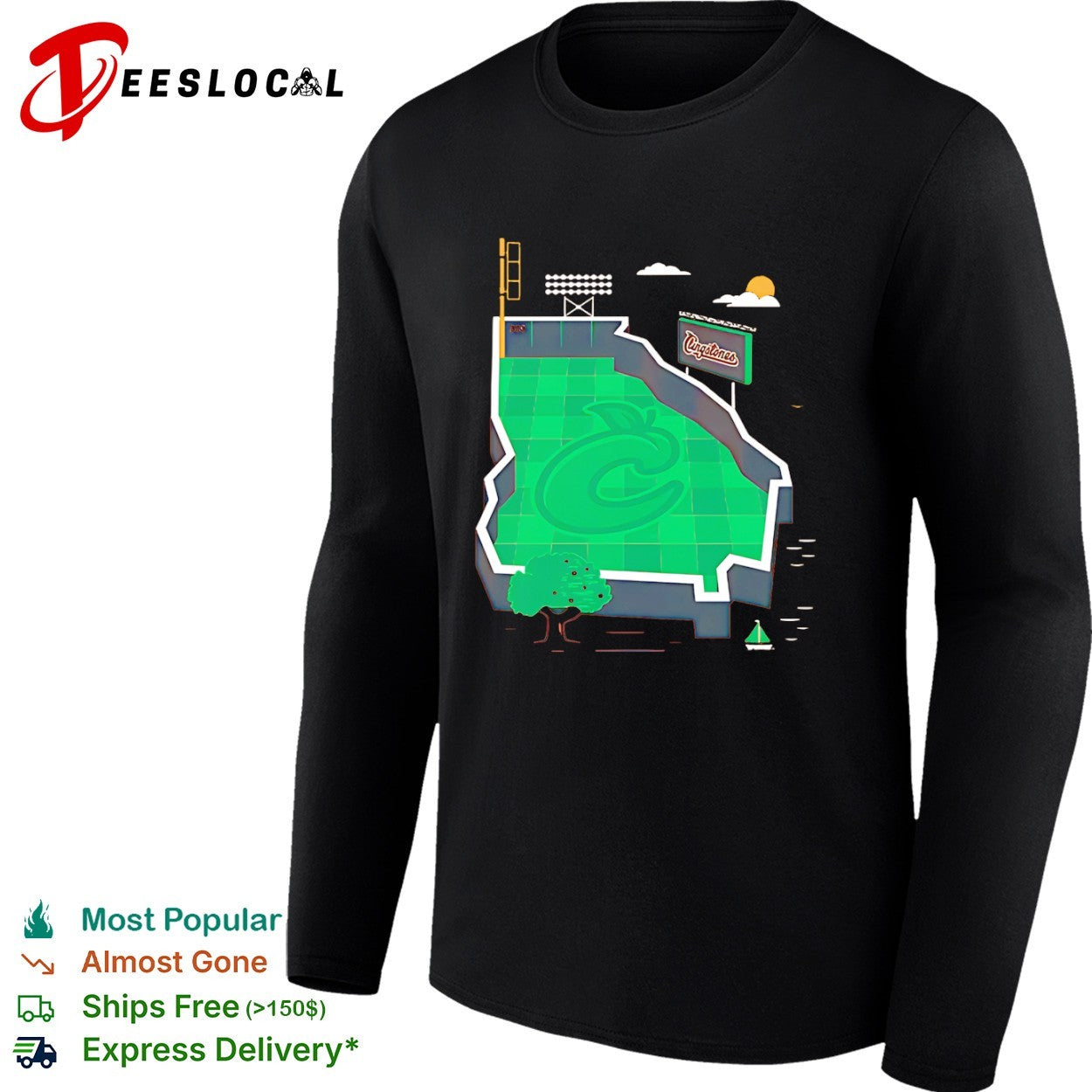 Columbus Clingstones baseball field stadium map shirt