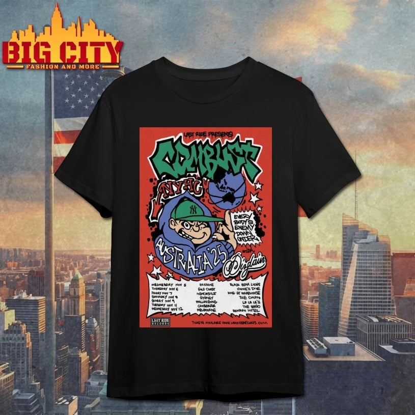 Combust NYHC 2025 Tour Australia Poster shirt