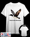 Common Loon stand with Minnesota shirt