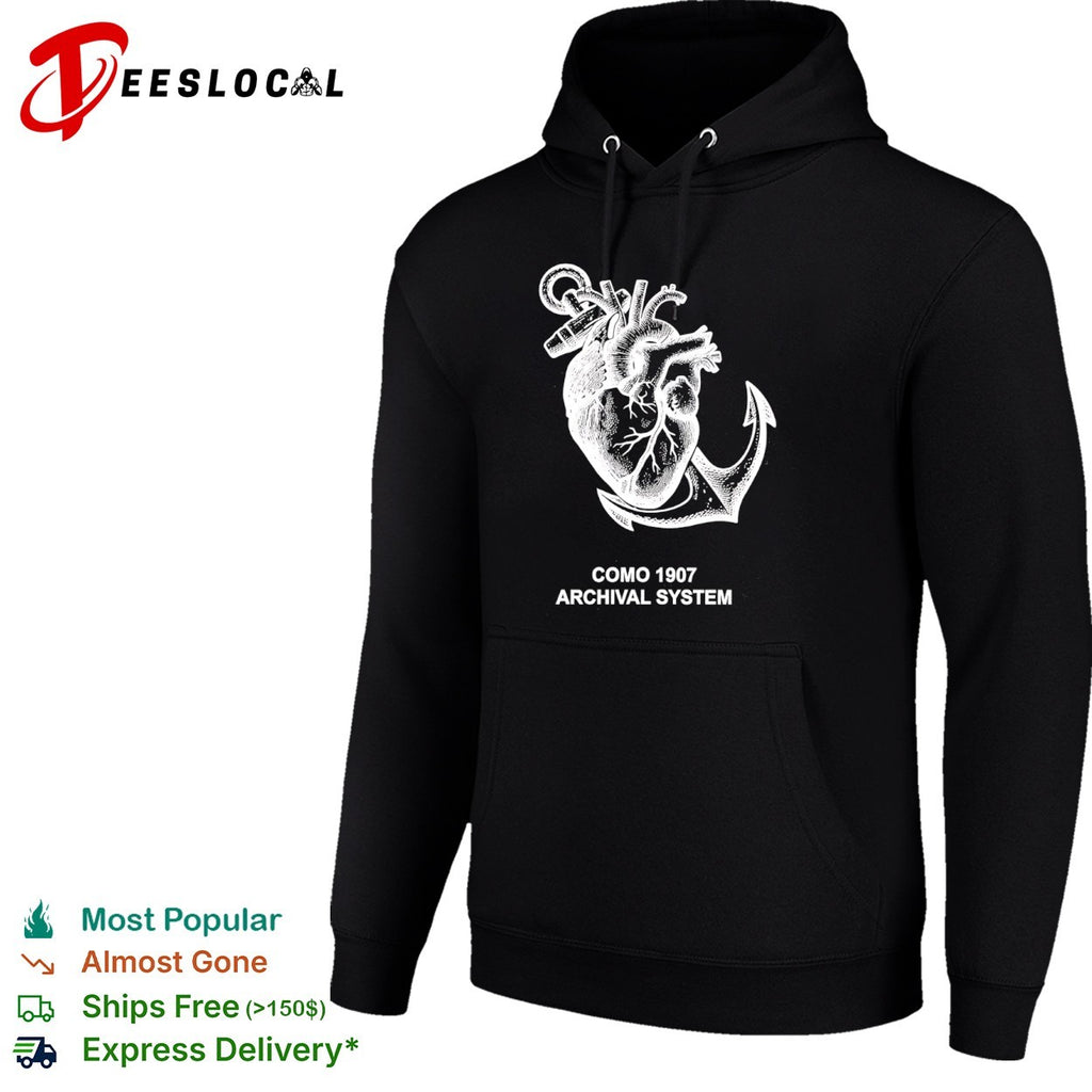 Como 1907 Archival System Anatomical Heart Anchor Nautical Maritime Symbol shirt