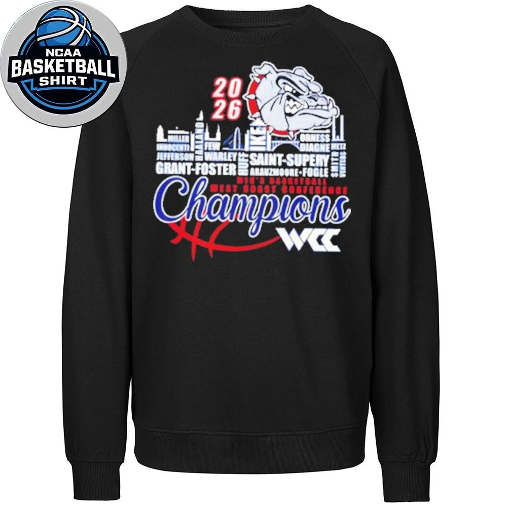 Congrats Gonzaga Bulldogs Champions 2026 WCC Men’s Basketball Mascot And Logo Shirt