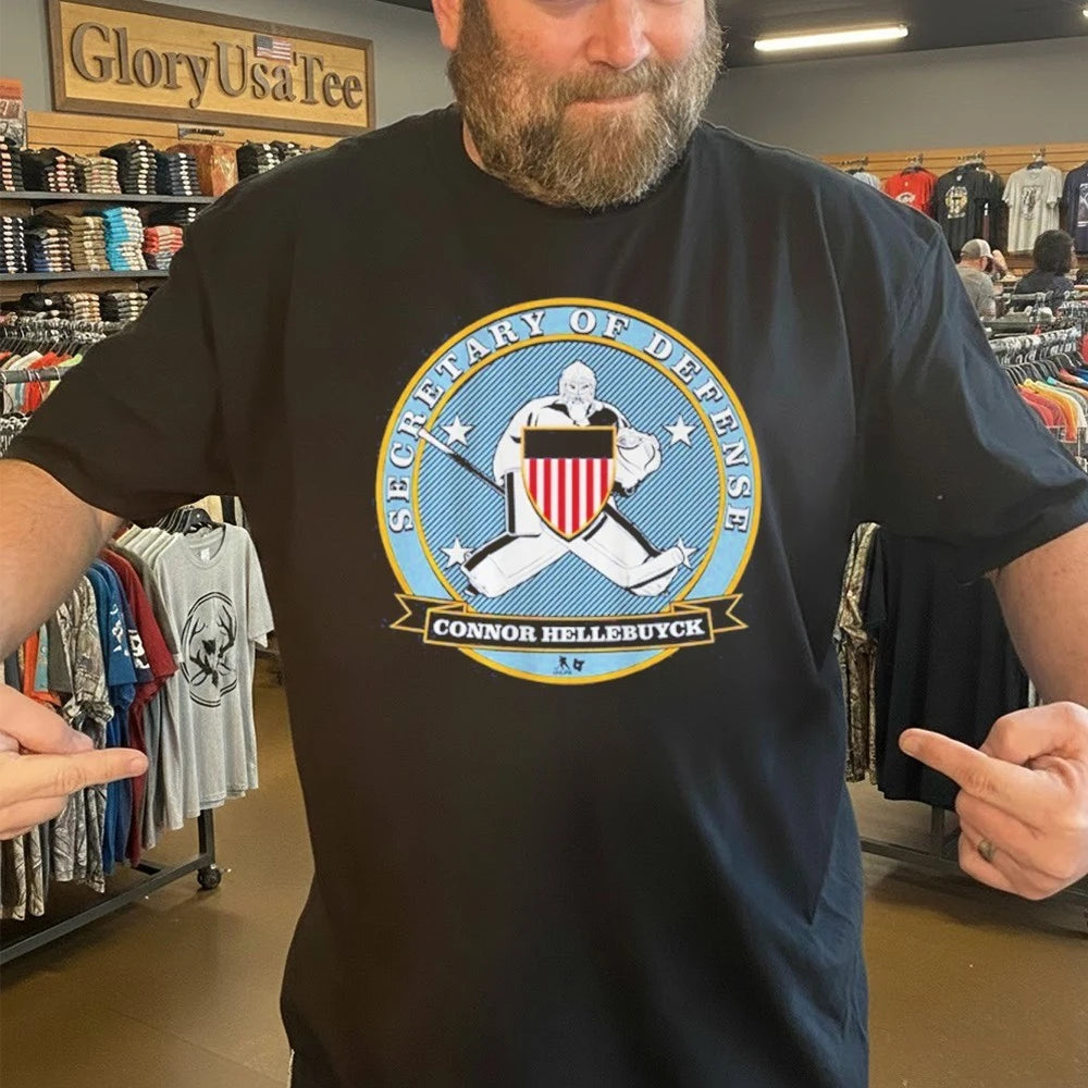 Connor Hellebuyck Secretary of Defense Logo Shirt