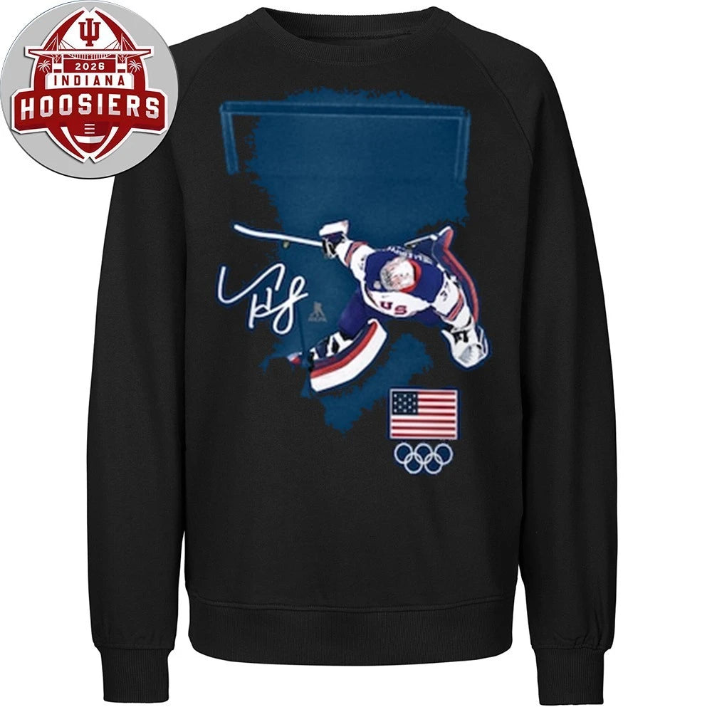 Connor Hellebuyck USA Hockey Fanatics Gold Medal Save Shirt