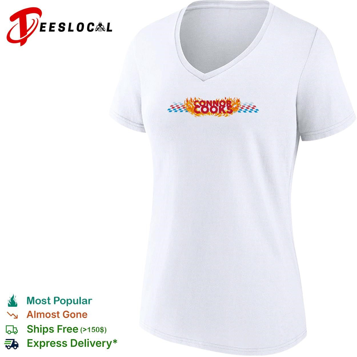 Connor Zilisch cooks flames checkered NASCAR graphic shirt