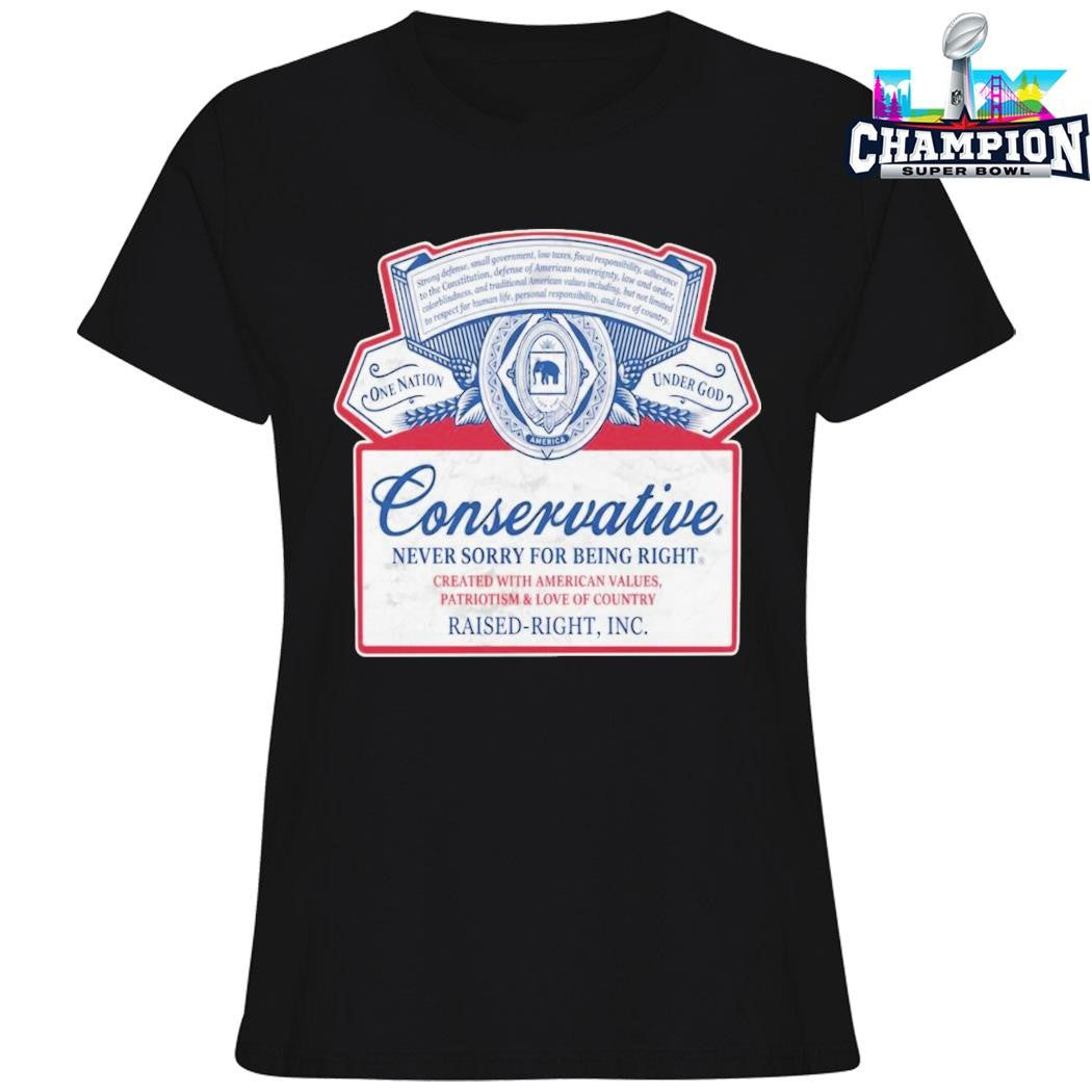 Conservative Never Sorry For Being Right Shirt