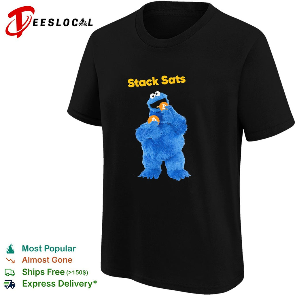 Cookie Monster Bitcoin stack sats furry puppet shirt