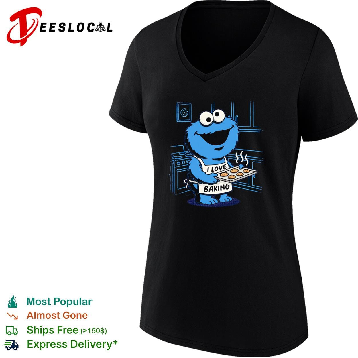 Cookie Monster I Love Baking shirt