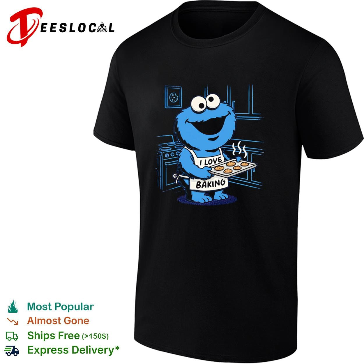 Cookie Monster I Love Baking shirt