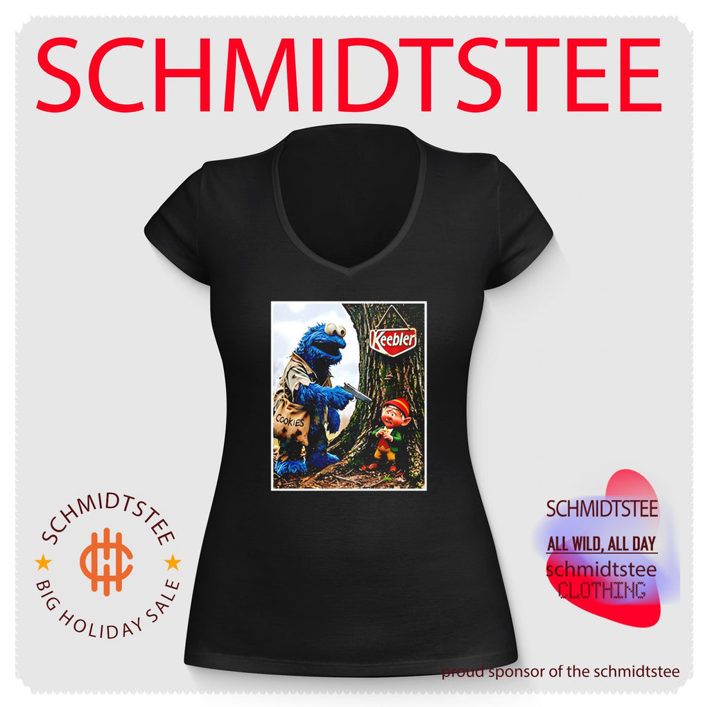 Cookie Monster Robbing Keebler Elf Tree Cookies Humor Shirt