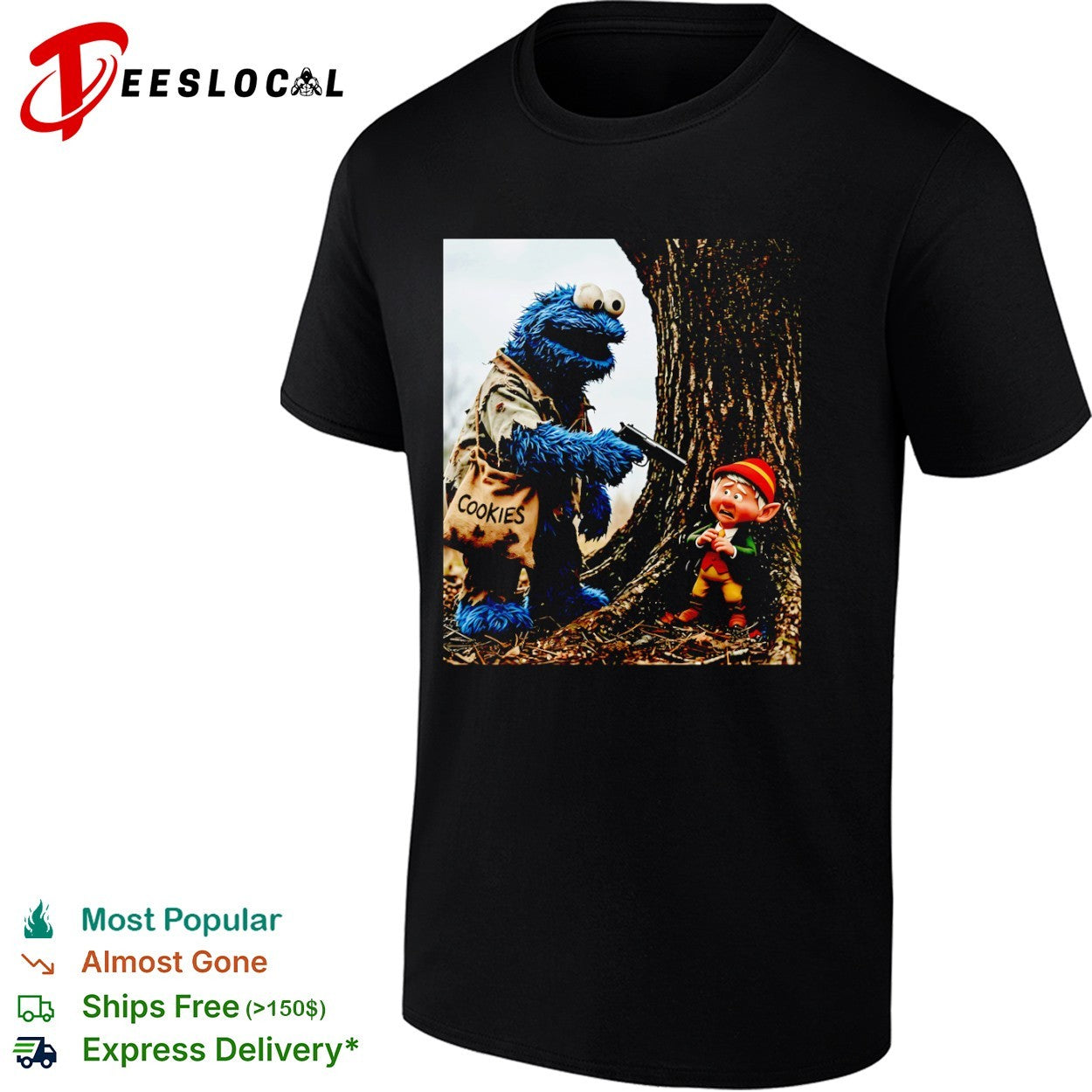 Cookie Monster and Elf on the Shelf Cookies Parody shirt