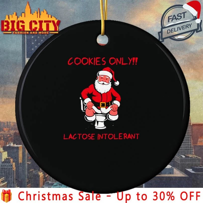 Cookies only Santa Toilet lactose intolerant christmas shirt