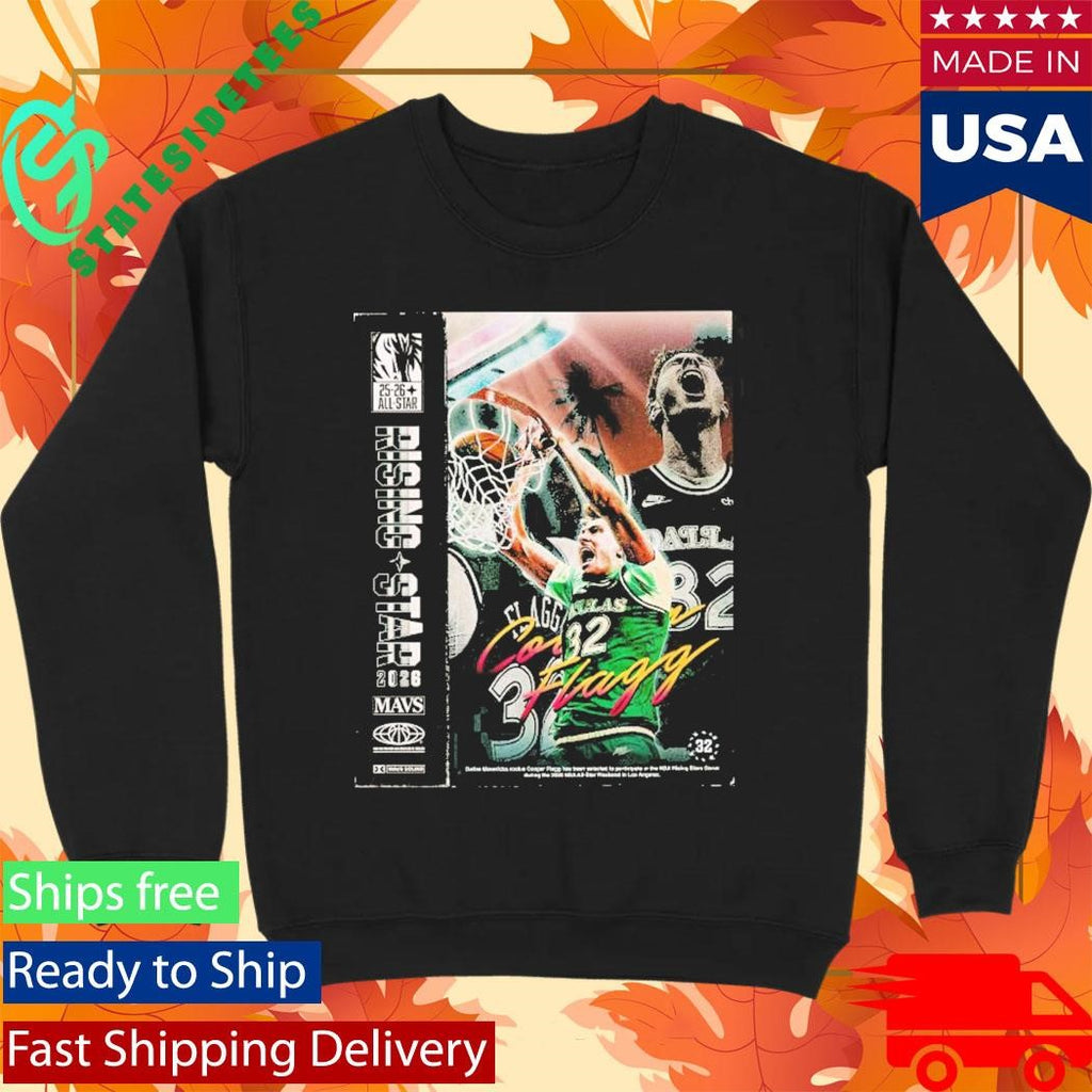 Cooper Flagg Rising Stars 2026 Dallas Mavericks Action Dunk Poster T-Shirt