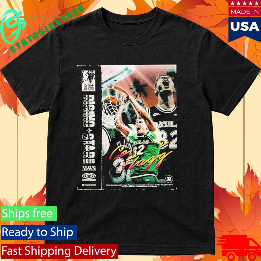 Cooper Flagg Rising Stars 2026 Dallas Mavericks Action Dunk Poster T-Shirt