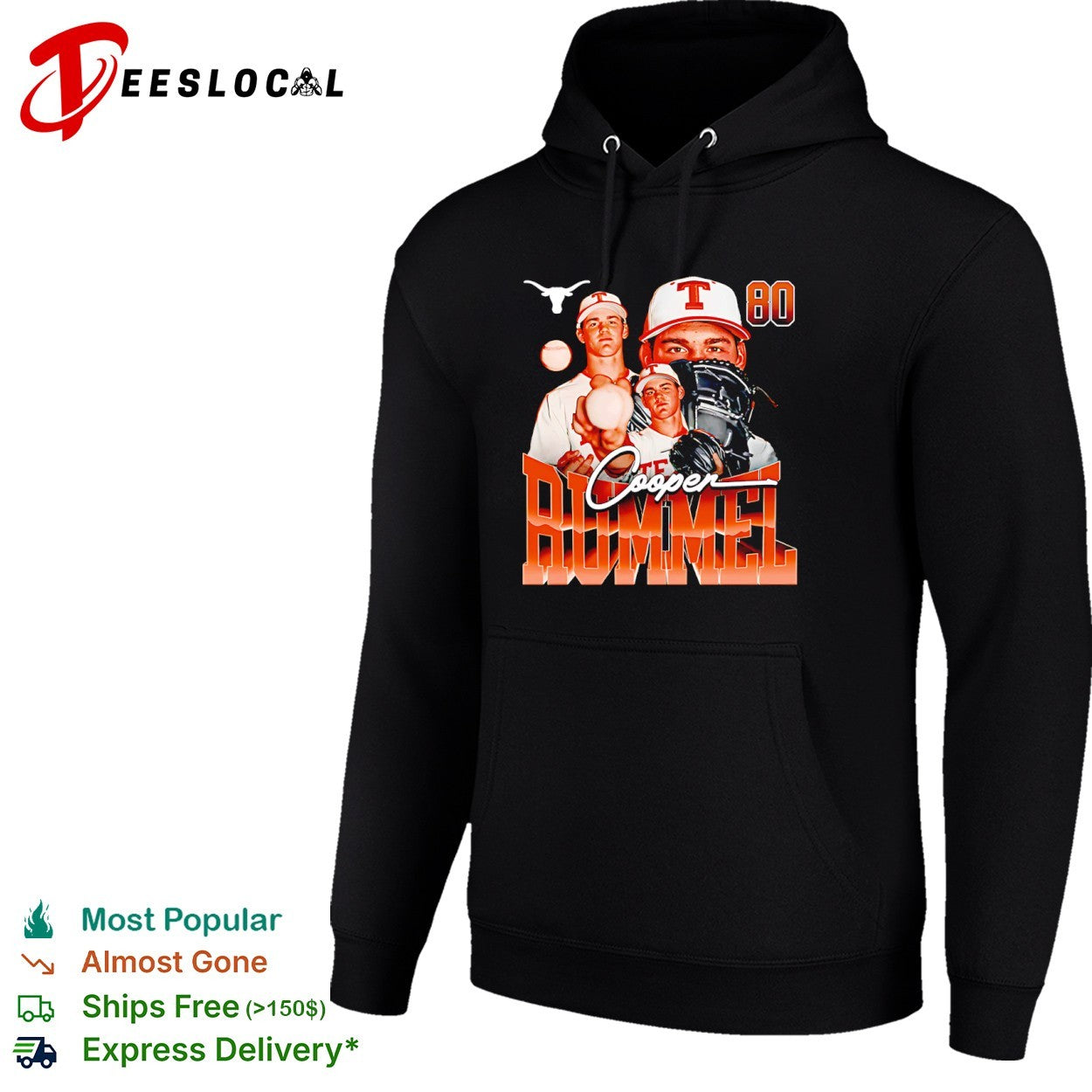Cooper Rummel Texas Longhorns 80 NCAA Baseball Player Shirt