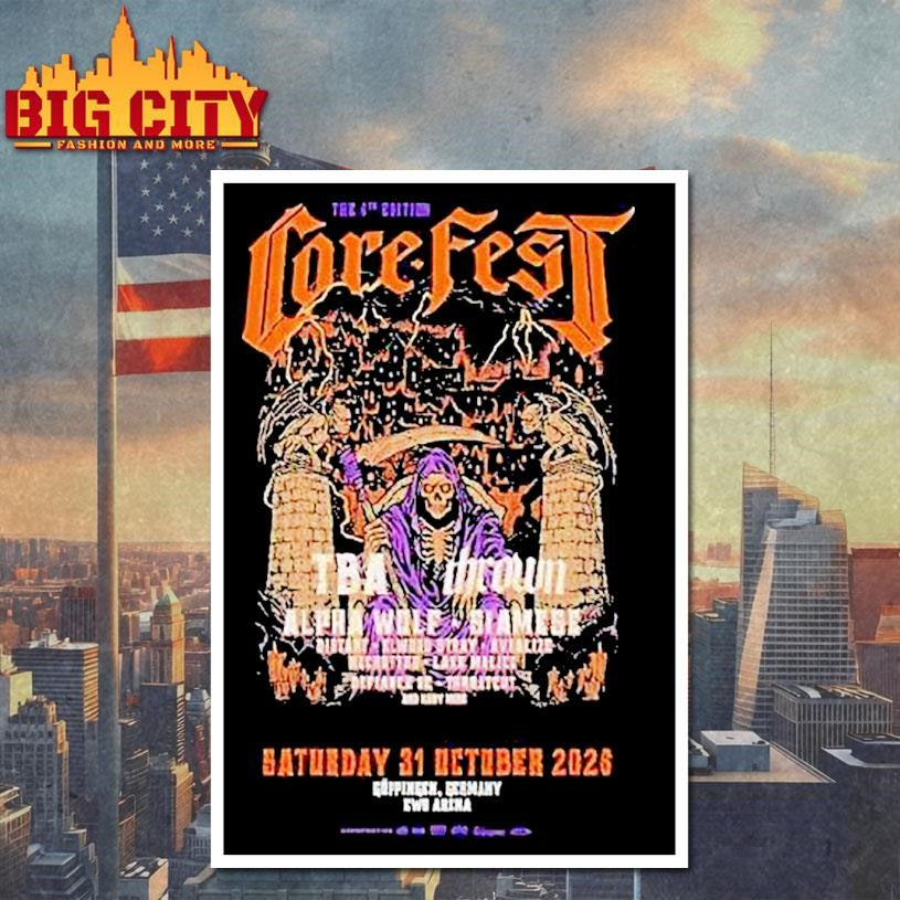 Core Fest 2026 Metal Festival Goppingen Germany Ews Arena Alpha Wolf Siamese Thrown Distant Avralize Defiance Hc Lake Malice Elwood Stray Necrotted Heavy Shirt