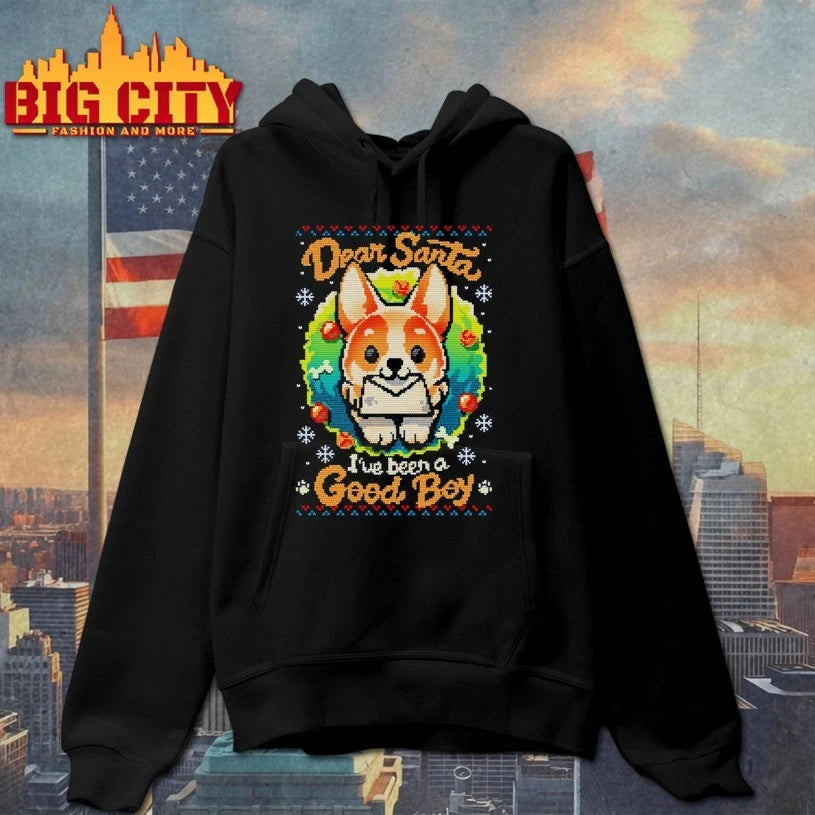 Corgi Dear Santa I’ve been a good boy ugly christmas shirt