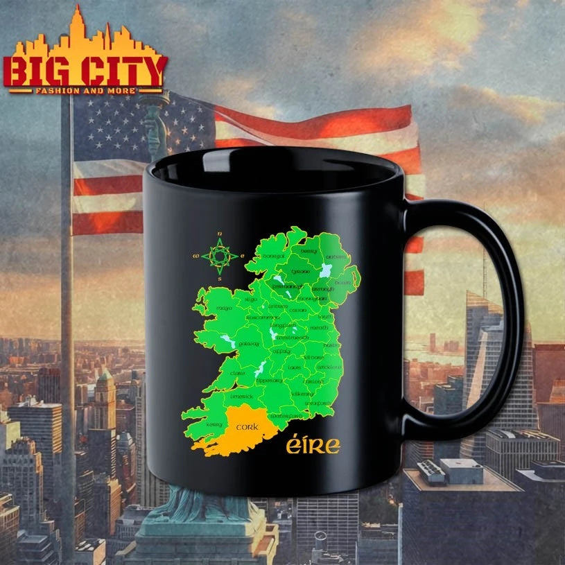 Cork Ireland County Map Eire Irish Travel Celtic’ Apron shirt