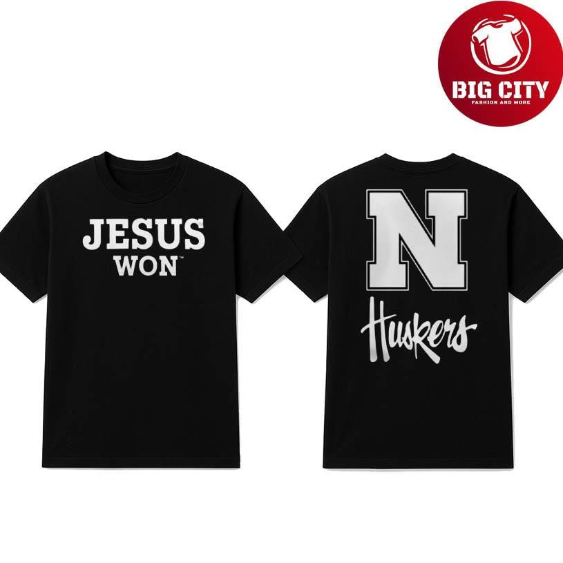 Cornhuskers X Unisex Trendy Jesus Won Two Sided Shirt
