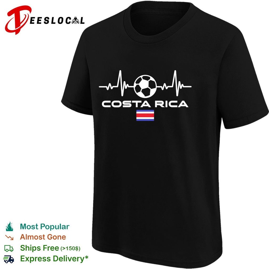 Costa Rica football heartbeat soccer shirt