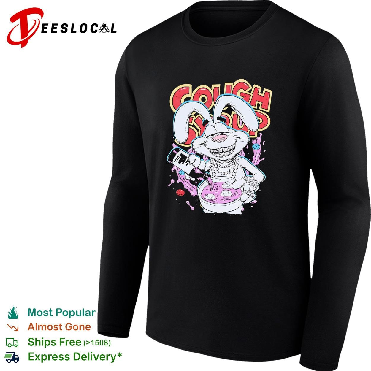 Cough syrup rabbit mascot parody shirt