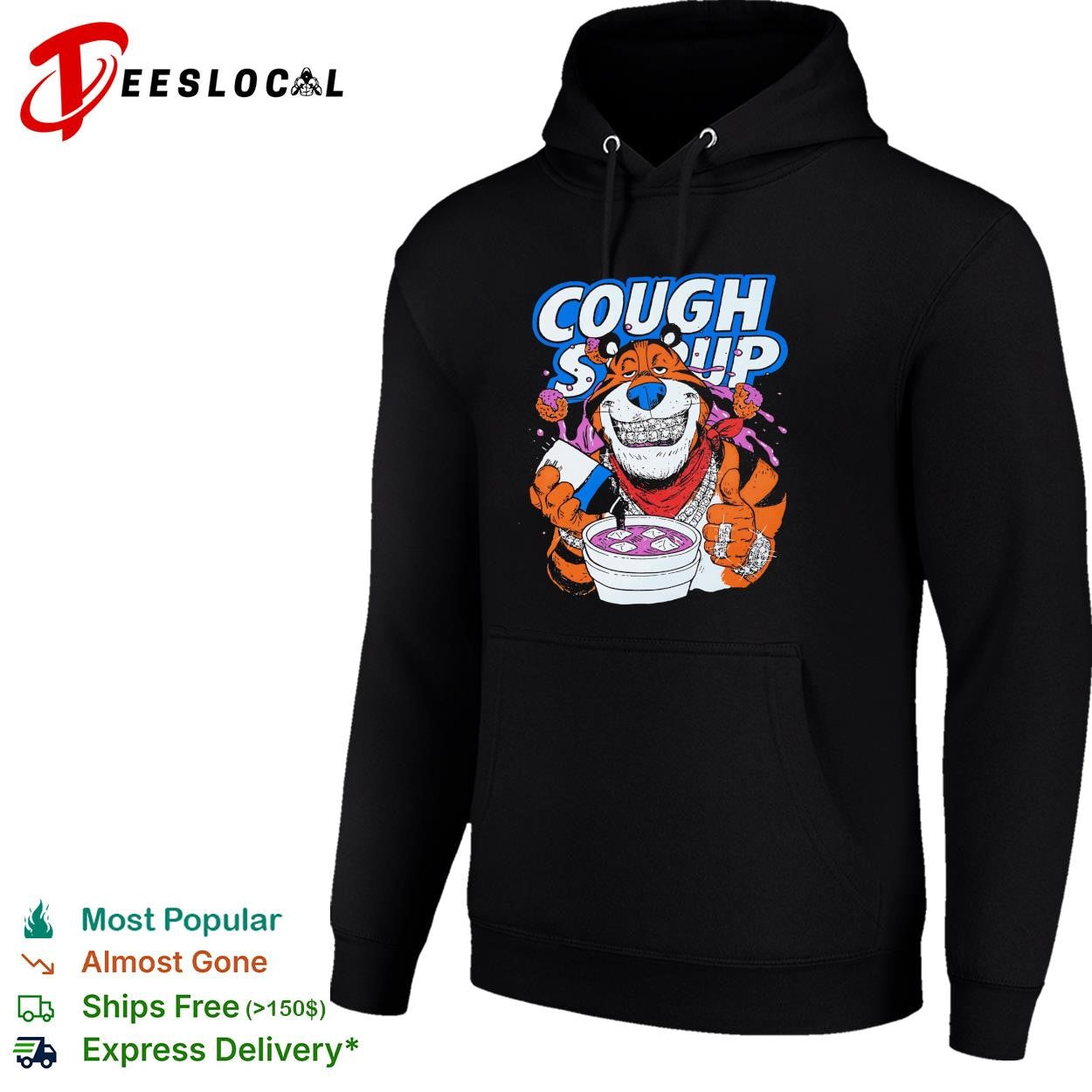 Cough syrup tiger mascot parody shirt
