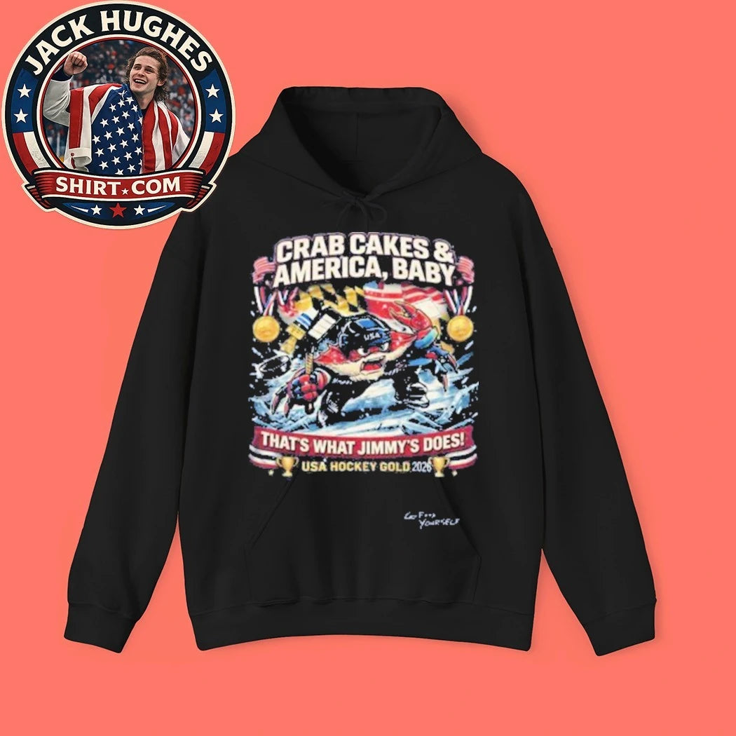 Crab Cakes &amp; America Baby Usa That’s What Jimmy’s Does Hockey Gold 2026 T-Shirt