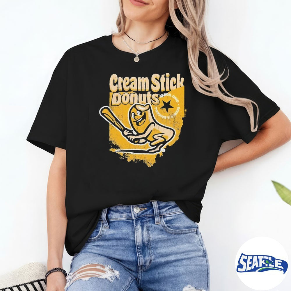 Cream Stick Donuts Akron Ohio Vintage Retro shirt