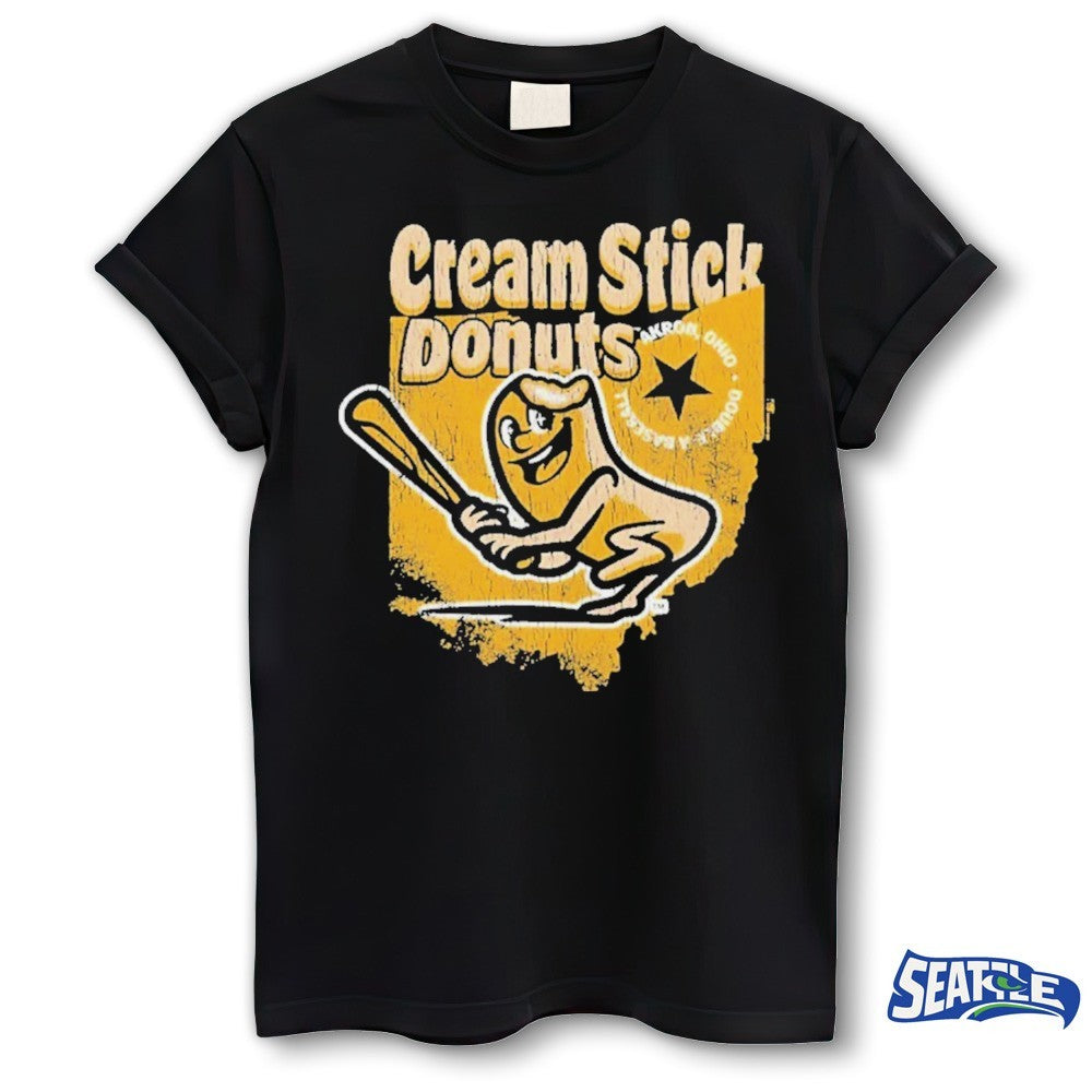 Cream Stick Donuts Akron Ohio Vintage Retro shirt