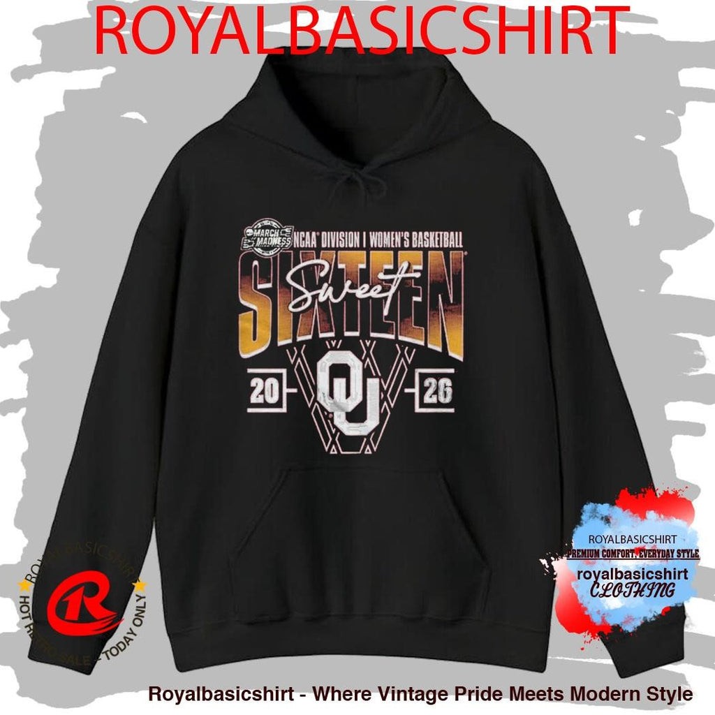 Crimson Oklahoma Sooners Women’s Basketball 2026 NCAA March Madness Sweet 16 T-Shirt