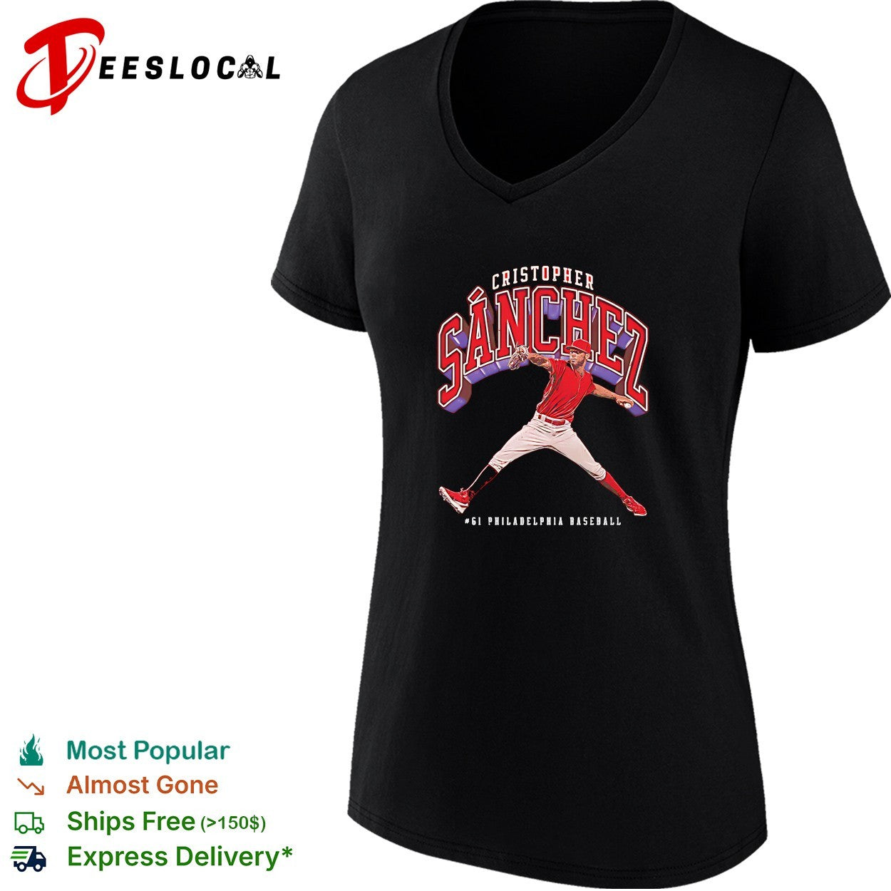 Cristopher Sanchez Philadelphia baseball number 61 shirt