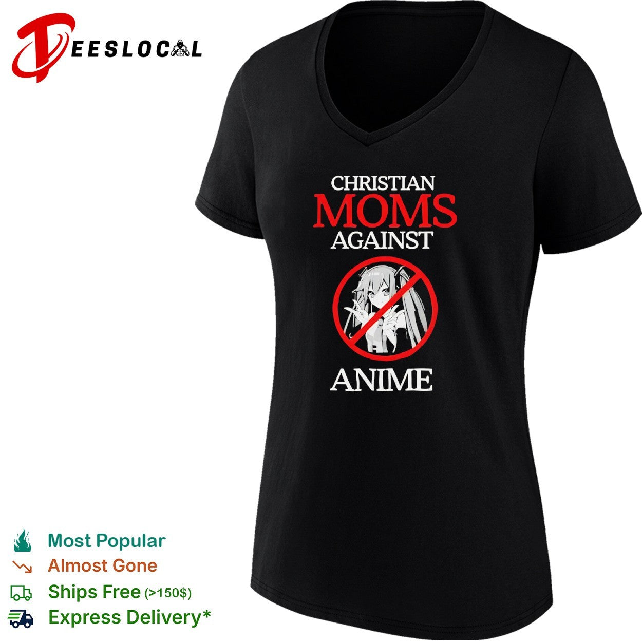 Crossed out virtual idol Christian moms against anime shirt