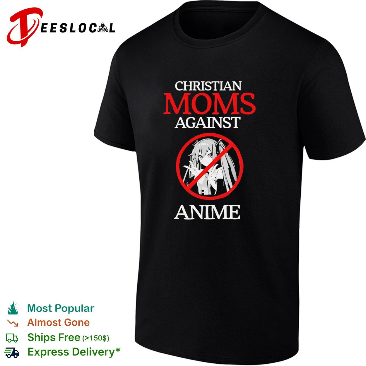 Crossed out virtual idol Christian moms against anime shirt