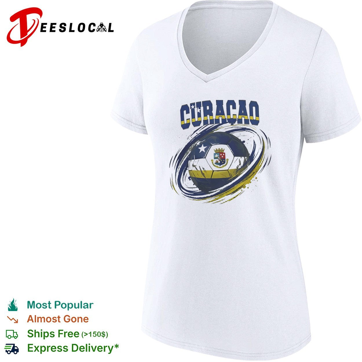 Curacao flag soccer ball shirt